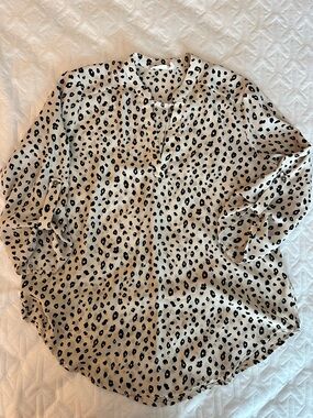 Lush Black Leopard Print Blouse